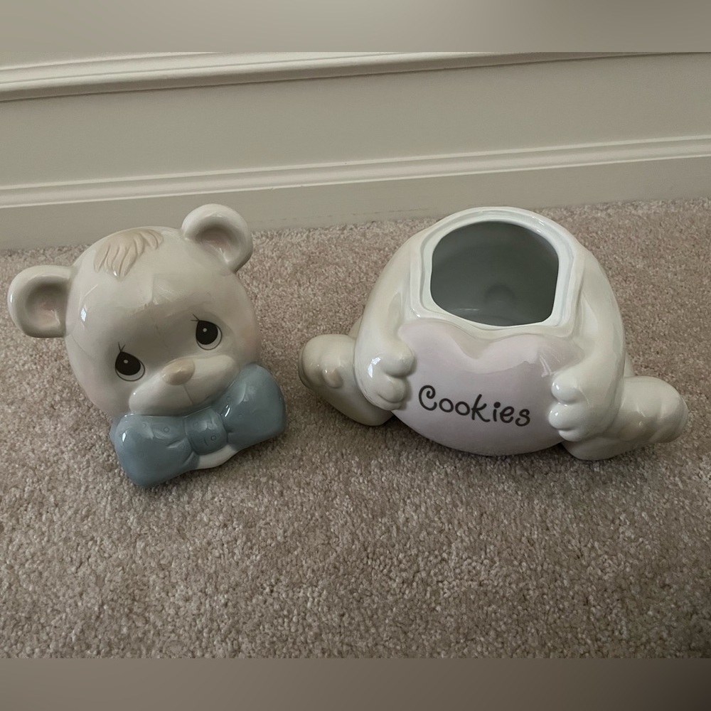 Precious Moments ceramic teddy bear 10” cookie jar from 1993. - Picture 2 of 9
